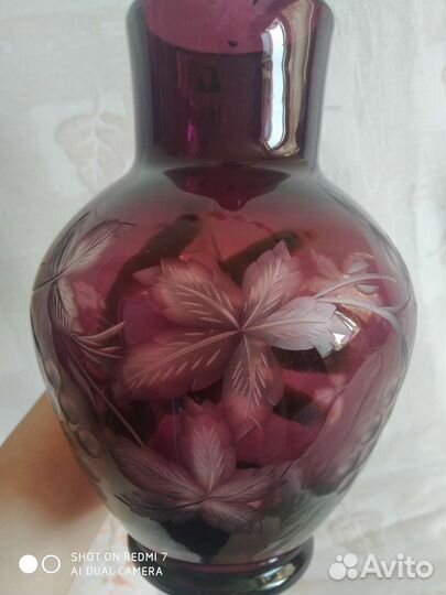 Кувшин цветное стекло СССР