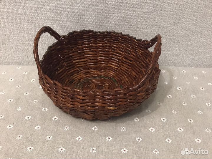 Корзина из бумажной лозы хэндмэйд