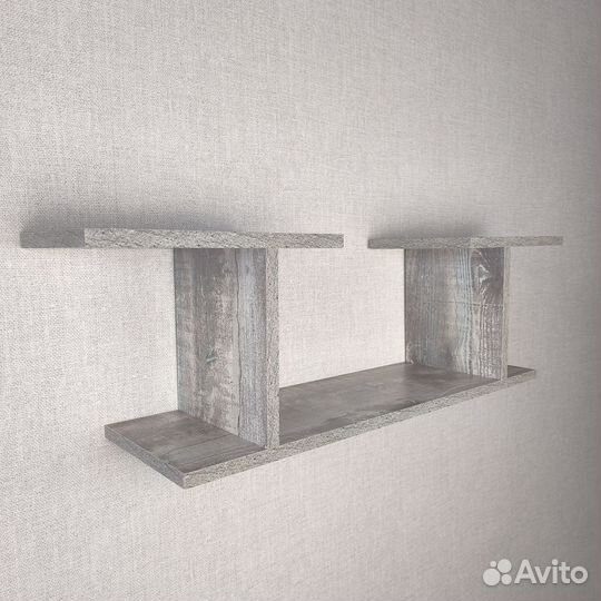 Полка навесная для книг и цветов Бетон Пайн