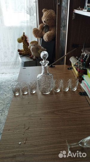 Графин хрустальный и 6 стопок