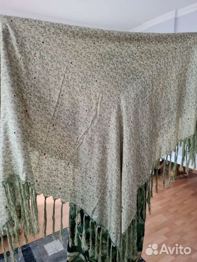 Большой, английский, винтажный платок