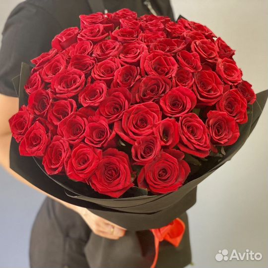 Букеты роз 35, 55 шт, розы с доставкой Динская