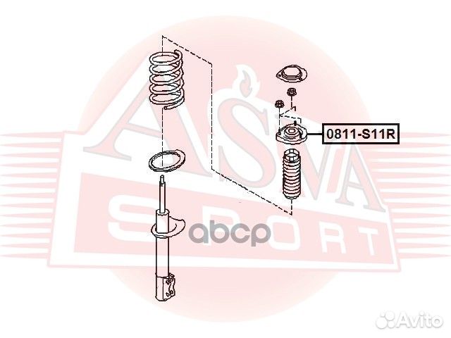 Опора заднего амортизатора 0811S11R asva