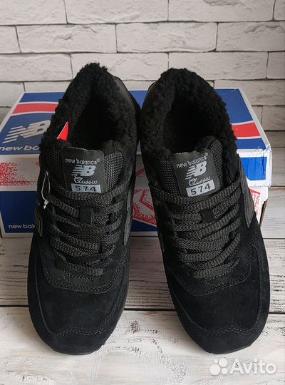 Кроссовки зимние замшевые на меху NEW balance 574