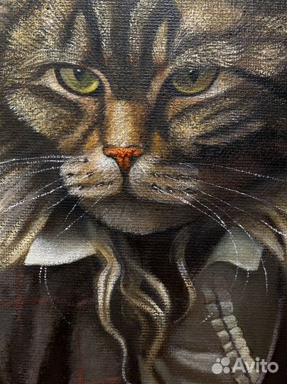 Картина маслом кот бармен