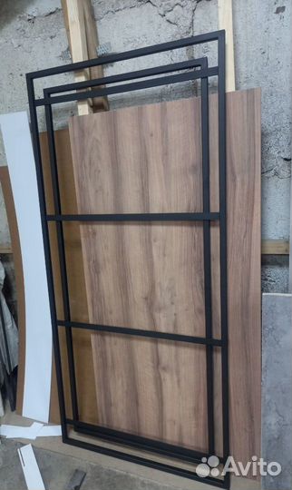 Зеркало с подсветкой, рама из профильной трубы