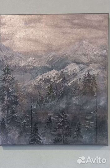 Картина Маслом Ручной Работы Пейзаж 