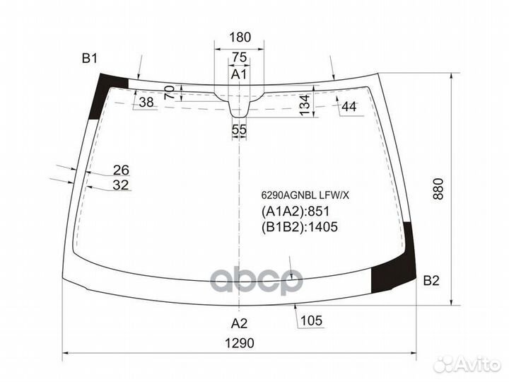 Стекло лобовое Opel Corsa 00-06 6290agnbl LFW/X