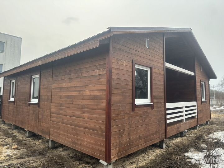 Каркасный дом 10х10 с террасой под ключ