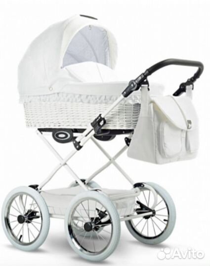 Детская коляска lonex classic retro 2 в 1 (Белый)