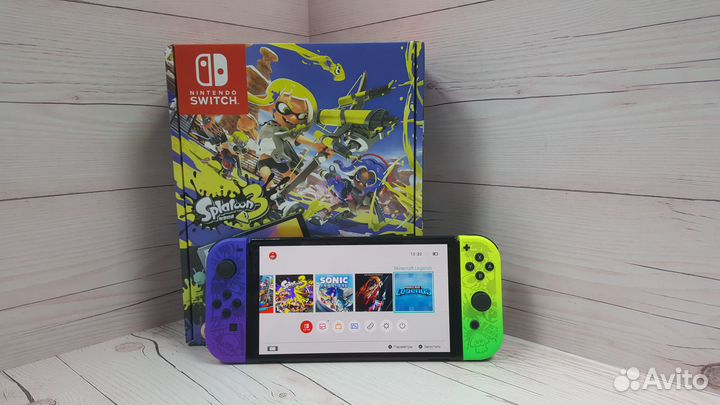 Nintendo Switch Oled Splatoon 3 + 256Gb Прошитая