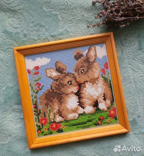 Алмазная мозаика в рамке 21 на 21