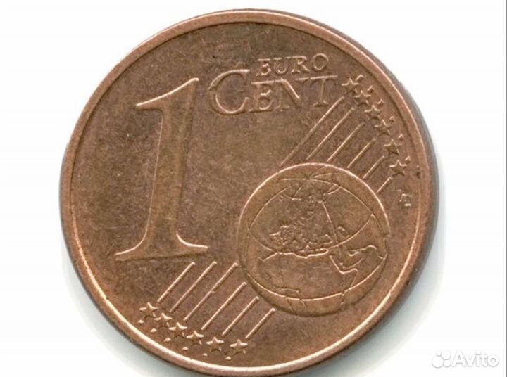 1 цент 2002г. Италия