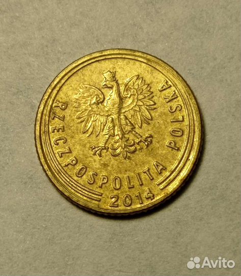 Монета 1 грош 2014 год Польша