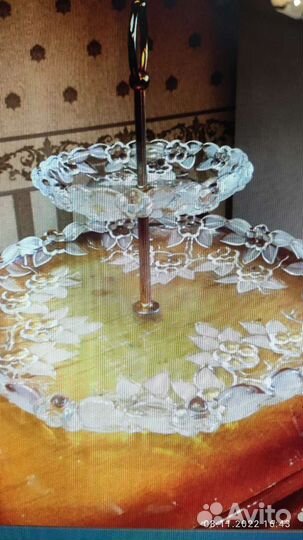 Ваза фруктовница хрусталь