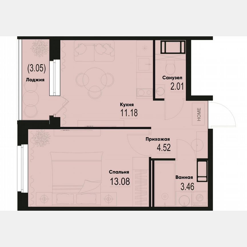 1-к. квартира, 35,8 м², 3/12 эт.