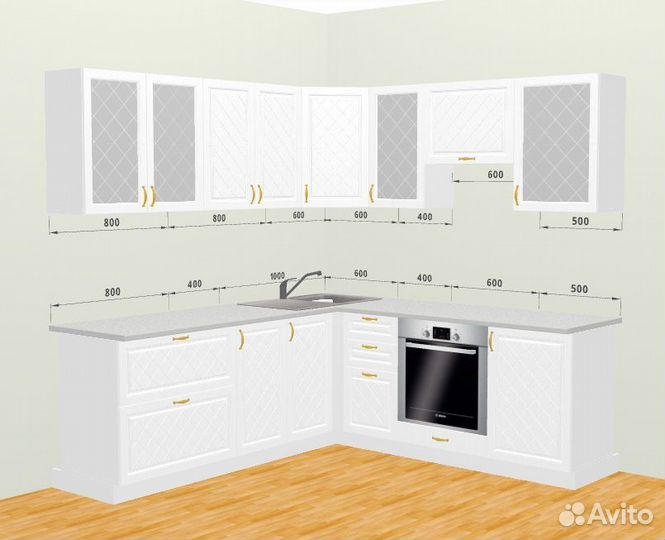 Кухня модульная новая белая