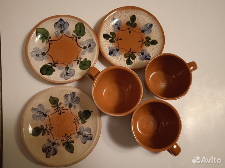 Чашки с блюдцами керамика набор
