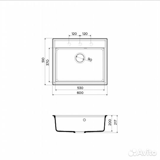 Кухонная мойка omoikiri Daisen 60-BL