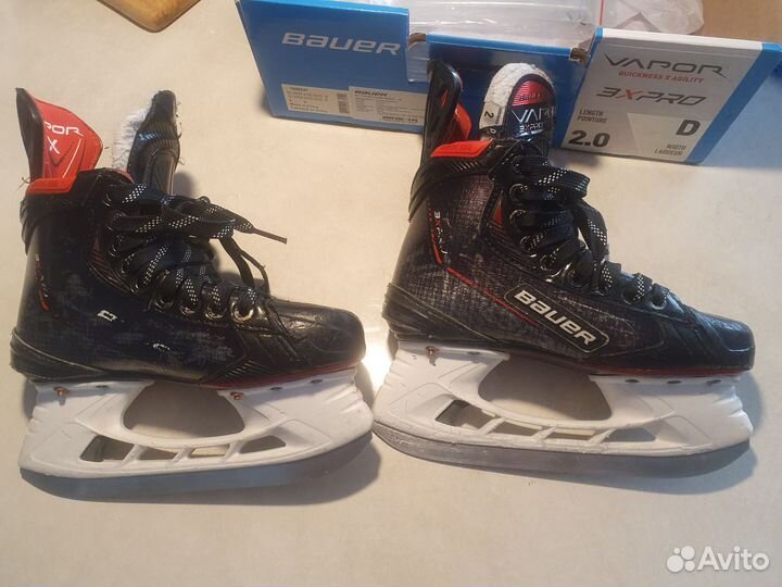 Хоккейные коньки bauer s21 vapor 3x pro, JR, р. 2D