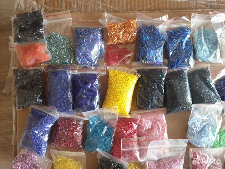 Бисер, стеклярус, рубка, бусины