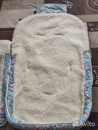 Зимний конверт в коляску на овчине