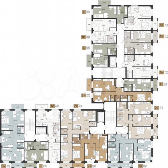 3-к. квартира, 77,2 м², 4/5 эт.