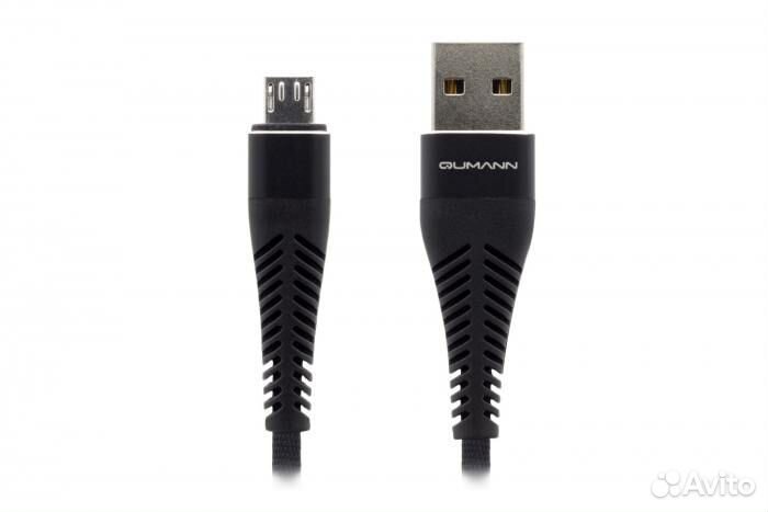 Кабель Qumann micro USB 1м 2,1А ткан.оплётка гибки