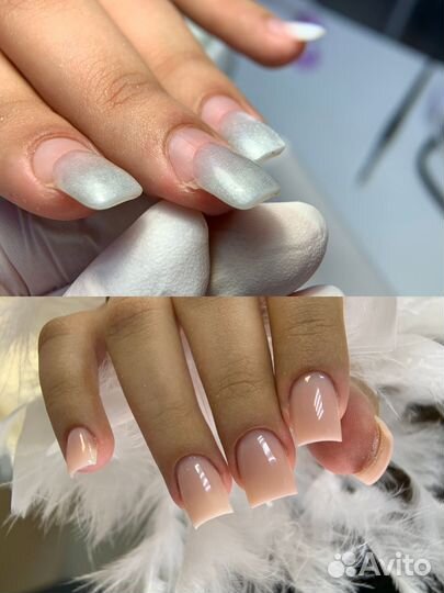 Маникюр Голубое