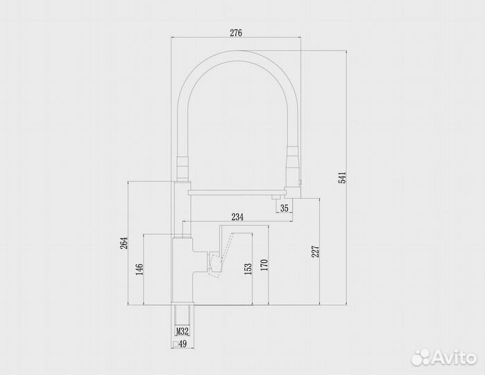 Смеситель для кухни Savol S-L1808-12