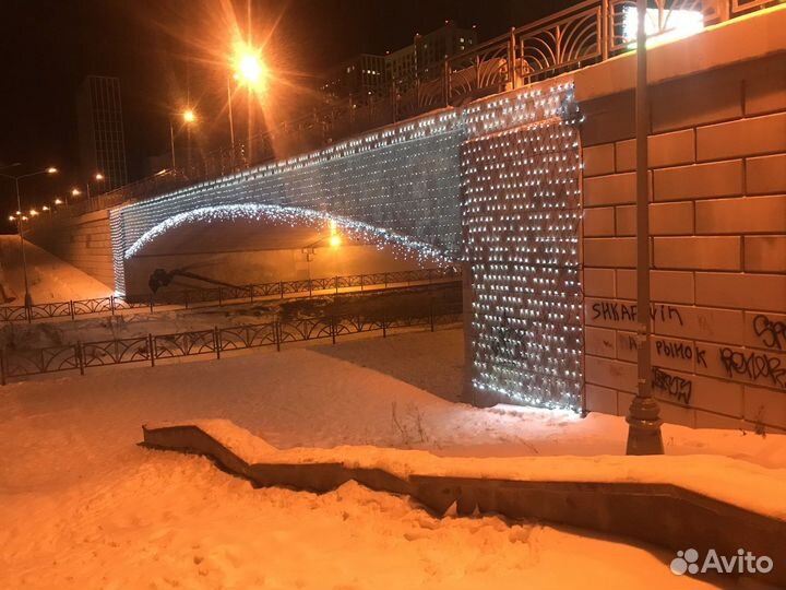 Гирлянда уличная сетка 3 на 3 метра