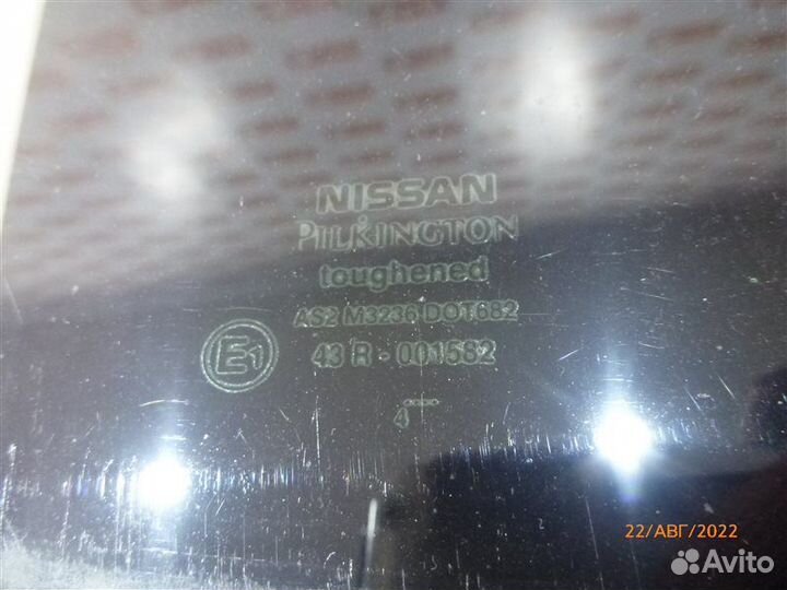 Стекло двери заднее правое Nissan Almera N16