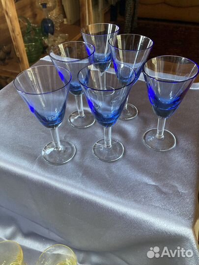 Редкие бокалы, рюмки цветное стекло 60-70е