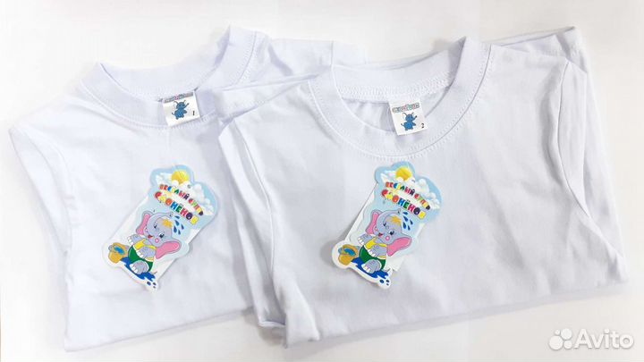Белые футболки детские новые размеры 86-146