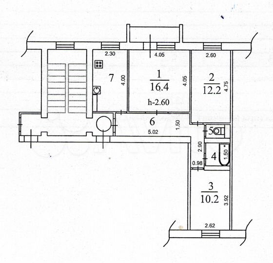 3-к. квартира, 62 м², 4/5 эт.