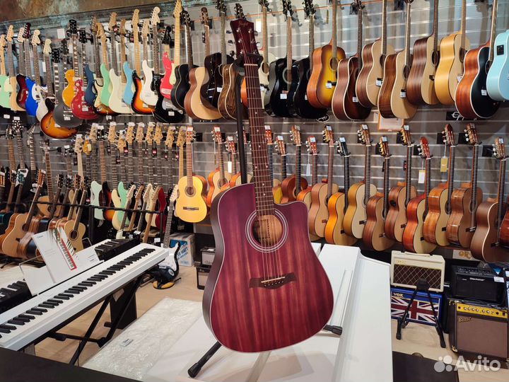 Акустическая гитара Flight D-155C MAH RD