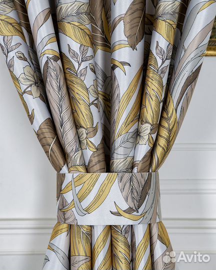 Шторы рогожка Жардин бирюзовый новые пошив