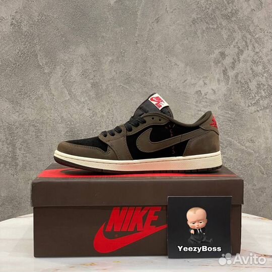 Кроссовки Nike Travis Scott Air Jordan 1 Low Mocha