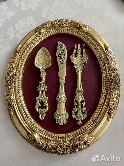 Панно со столовыми приборами ложка,вилка, нож