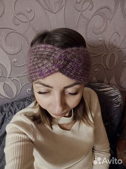 Повязка на голову вязаная