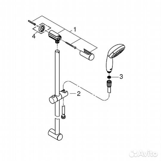 Душевой гарнитур Grohe Tempesta 27924001 Хром