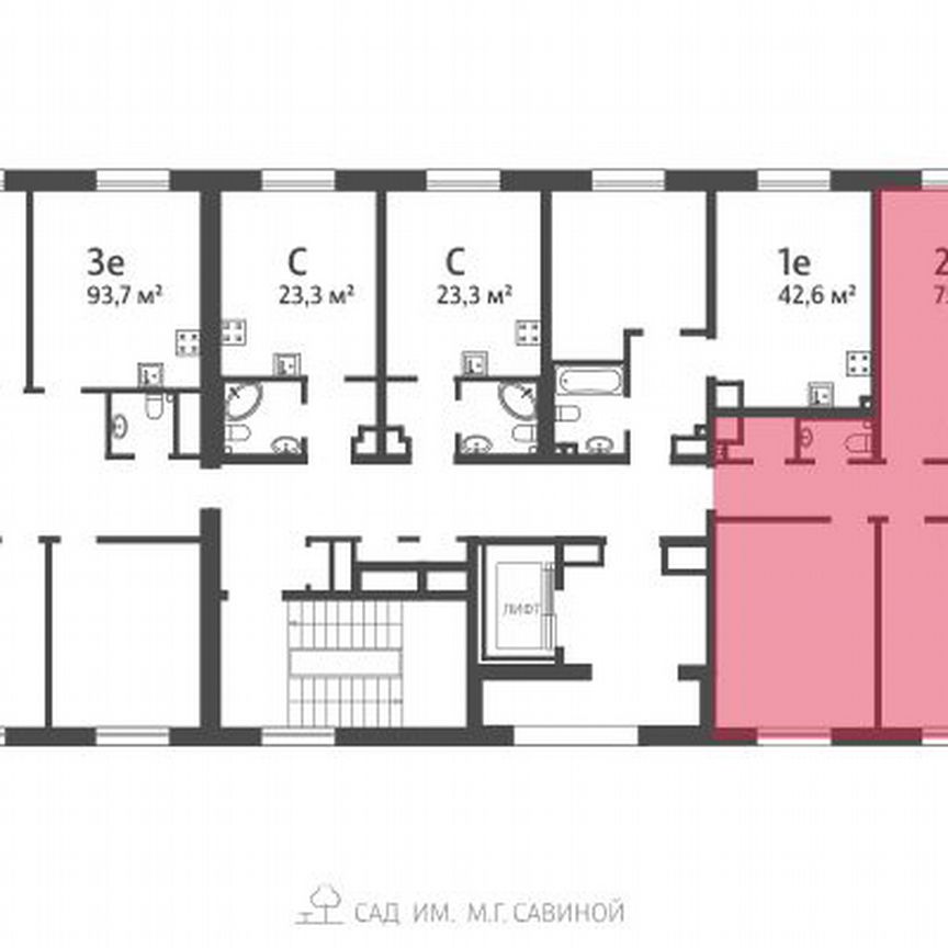 2-к. квартира, 75,5 м², 8/9 эт.