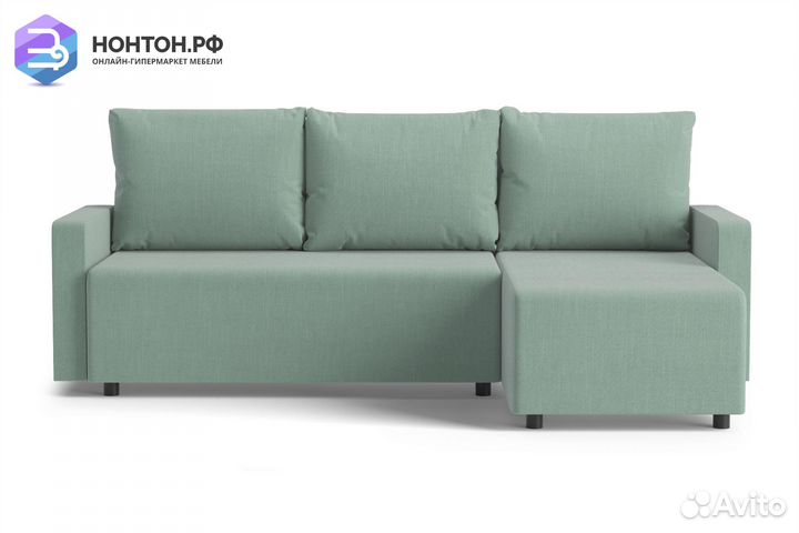 Диван угловой еврокнижка Мидгард светло-зеленый
