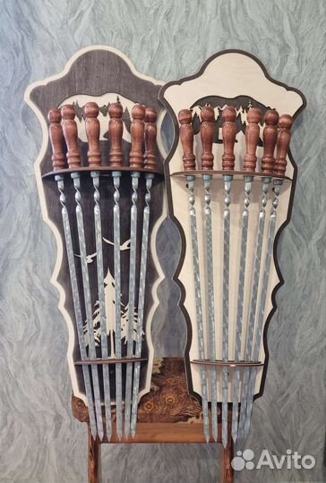 Набор шампуров с настенной подставкой