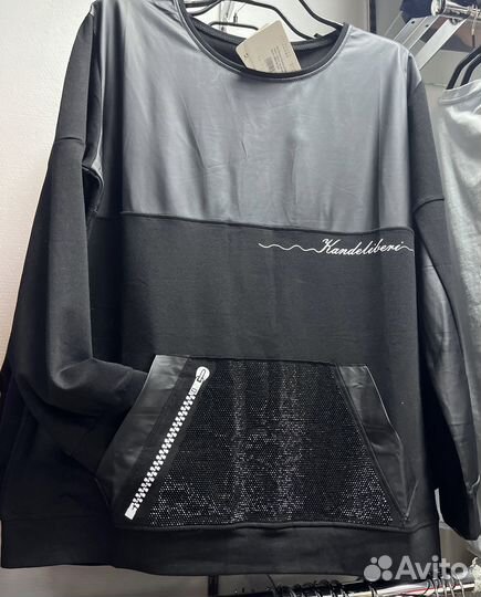 Свитшот женский спортшик 48-54 стразы