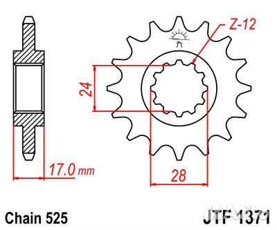 Звезда передняя JT sprockets JTF1371