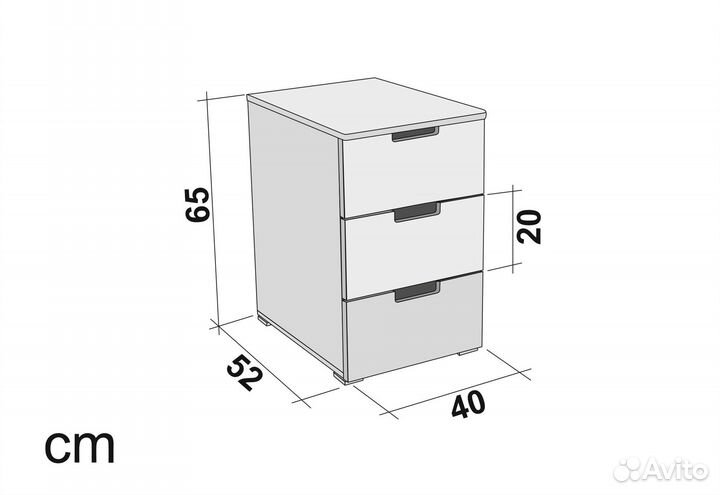 Тумба Svogen в детскую комнату. Графит-белый