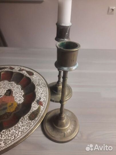 Подсвечники и тарелка