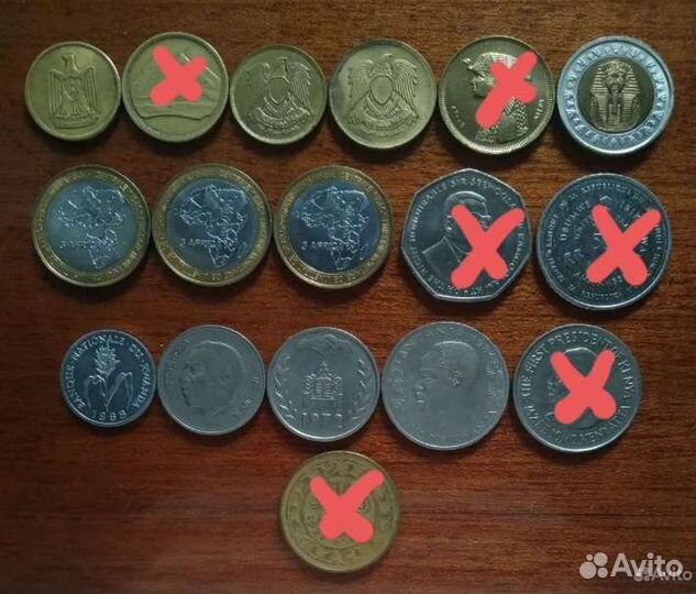 Монеты Америки ; Африки ; Востока