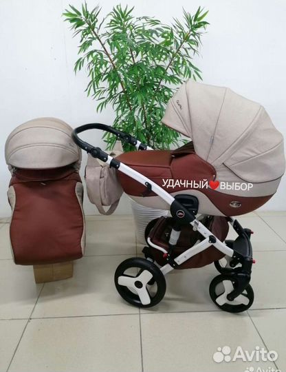 Коляска 2в1 Tako Skiathos (лен с эко-кожей)